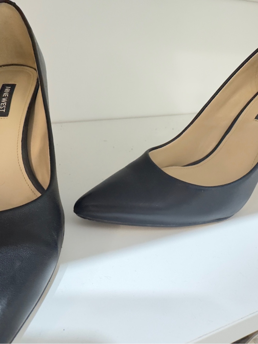 Nine West Black Pointed Leather Pumps